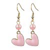 Alloy Enamel Heart Dangle Earrings EJEW-JE06272-01-4