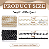 2Pcs 2 Colors Polyester Wave Lace Ribbon OCOR-FG0002-93B-2