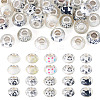 30Pcs Printed Transparent Resin European Beads RESI-TADJ0001-03D-1