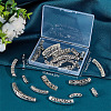 24Pcs 12 Style Tibetan Style Alloy Curved Tube Beads FIND-SC0002-98-3