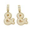 Brass Micro Pave Cubic Zirconia Pendants KK-P345-17G-04-1