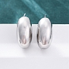 Oval Brass Stud Earrings EJEW-Q015-20B-P-2