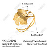 304 Stainless Steel Vintage Leaf Open Cuff Bangles for Women EU1082-6