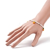 Glass Seed Braided Orange Charms Bracelet for Women BJEW-TA00140-04-3