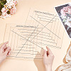 2Pcs 2 Style Square Fabric Cutting Rulers TOOL-WH0052-17-3