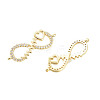 Brass Micro Pave Clear Cubic Zirconia Links KK-M215-01G-2