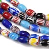 Handmade Millefiori Glass Oval Beads Strands LK-Z001-02A-07-2