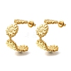 PVD Vacuum Plating 304 Stainless Steel Flower Stud Earrings for Women EJEW-S227-52G-1