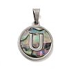 304 Stainless Steel with Paua Shell Pendants STAS-G268-02U-P-2