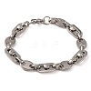 Tarnish Resistant 304 Stainless Steel Oval Link Chain Bracelets BJEW-B078-79P-1