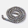Electroplate Opaque Solid Color Glass Beads Strands EGLA-A034-P8mm-L13-2
