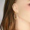 Stylish 304 Stainless Steel Oval Stud Earrings OW5803-2-1