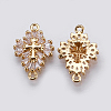 Brass Micro Pave Cubic Zirconia Links ZIRC-E144-12G-2