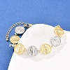 Flat Round with Virgin Mary Brass Link Chain for Women BJEW-K248-06B-GP-1