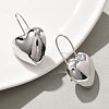 Heart Brass Dangle Earrings EJEW-B132-03P-3