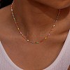 Stainless Steel Colorful Enamel Dapped Chain Necklaces for Women PW-WG600F4-01-5