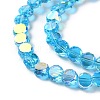 Transparent Electroplate Glass Beads Strands GLAA-Q099-I01-02-3