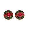 Flat Round Alloy Stud Earrings WGD430D-01-4