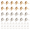 AHADERMAKER 40Pcs 2 Color Ion Plating(IP) 304 Stainless Steel Stud Earring Settings STAS-GA0001-25-1