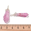 Electroplated Platinum Palted Copper Wire Wrapped Natural Quartz Crystal Pendants G-L133-07G-3