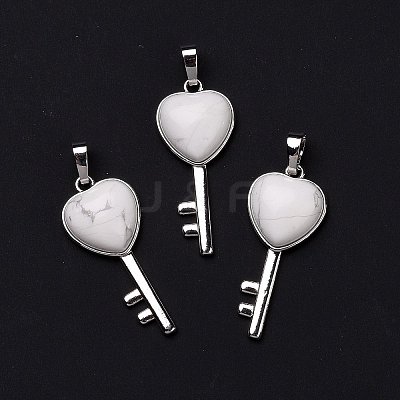 Natural Howlite Pendants G-I321-06P-20-1