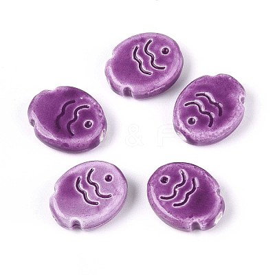 Handmade Porcelain Ceramic Beads PORC-T133-24F-1