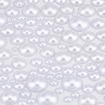 ABS Plastic Imitation Pearl Cabochons SACR-LP0001-04-1