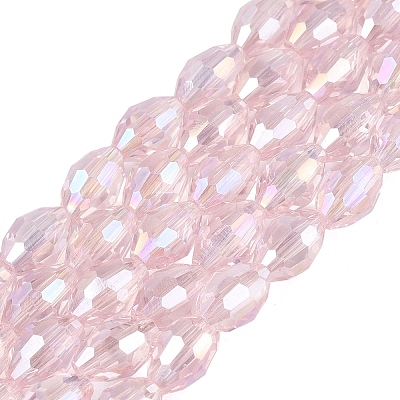Electroplate Transparent Glass Beads Strands GL-N002-01A-A03-1