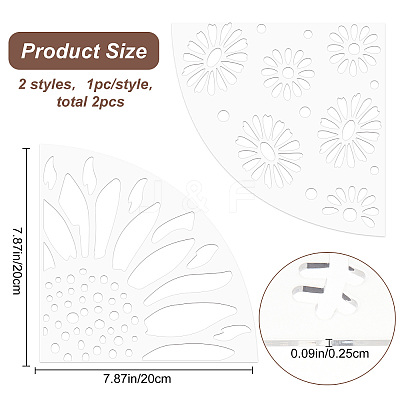 2Pcs 2 Style Acrylic Tie-Dye Template DIY-CP0008-78H-1