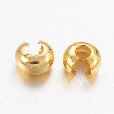 Brass Crimp Beads Covers X-KK-H289-NFG-NF-1