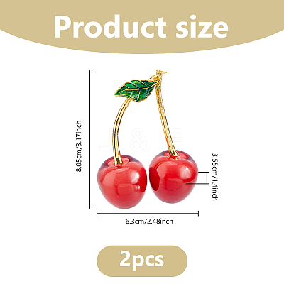 Cherry Handmade Lampwork Figurines Ornaments DJEW-WH0016-49-1