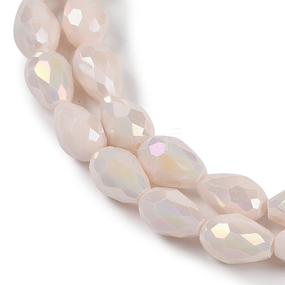 Opaque Solid Color Electroplate Glass Beads Strands EGLA-N013-P10mm-B08-1