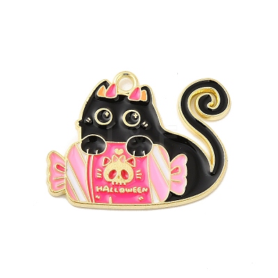 Halloween Theme Alloy Enamel Pendants ENAM-I053-B01-1