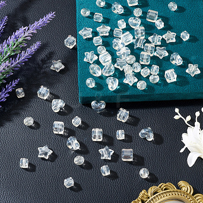 100Pcs 5 Styles Transparent Acrylic Beads TACR-TA0001-92-1