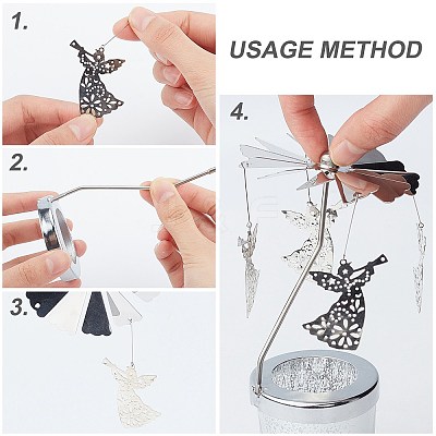 Thermal Rotating Candle Holder AJEW-WH0152-19P-1