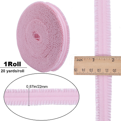 20 Yards Ruffled Nylon Elastic Lace Trim EW-WH0018-02B-1