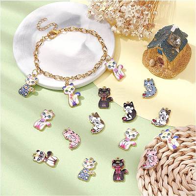 39Pcs 13 Style Rack Plating Alloy Pendants FIND-SZ0003-43-1