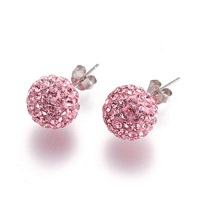 925 Sterling Silver Austrian Crystal Rhinestone Ear Stud Q286G111-1