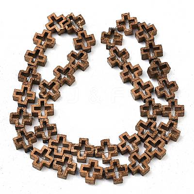 Electroplated Natural Lava Rock Beads Strands G-K388-02J-1