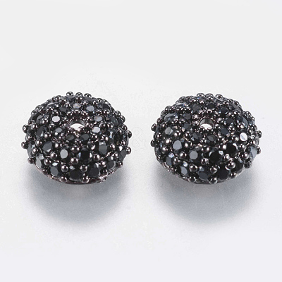 Brass Micro Pave Cubic Zirconia Bead Cap ZIRC-E138-03B-1