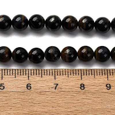 Dyed Natural Blue Tiger Iron Beads Strands G-G286-A02-6mm-1