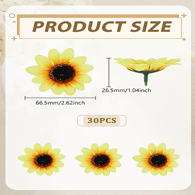 30Pcs Plastic Sunflower DIY-LP0006-10-1