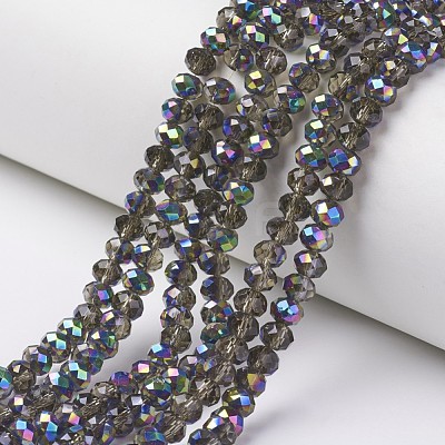 Electroplate Transparent Glass Beads Strands EGLA-A034-T4mm-Q10-1