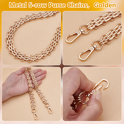1Pc Metal 5-row Purse Chains DIY-UN0007-36LG-1