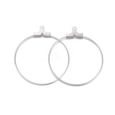 Tarnish Resistant 316 Surgical Stainless Steel Hoop Earring Findings X-STAS-P238-09P-03-1