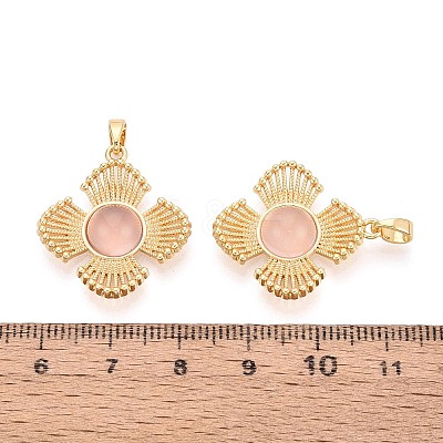 Natural Pink Agate(Dyed & Heated) Pendants KK-N287-07G-01-1