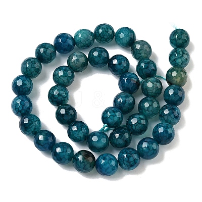 Natural Dragon Veins Agate(Dyed & Heated) Beads Strands G-M437-C01-01R-01-1