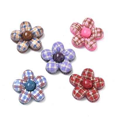 Tartan Pattern Opaque Resin Cabochons CRES-A061-01B-1