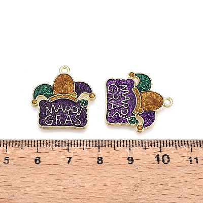 Carnival/Mardi Gras Theme Alloy Enamel & Glitter Powder Pendants ENAM-T020-53C-RS-1