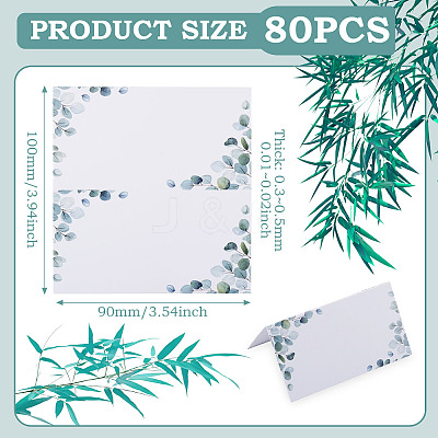 80Pcs Rectangle Paper Table Place Cards AJEW-TA0003-62A-1